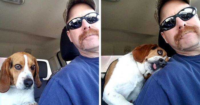 Image result for Man Rescues A Beagle From Being Euthanized In A Shelter, The Dog Canâ€™t Contain His Gratitude, Hugs His Rescuer