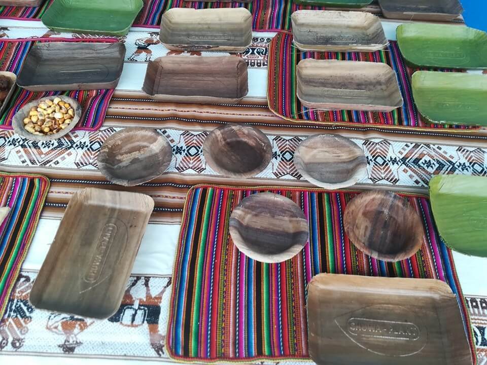 Plates and trays, some made with paper and cardboard cellulose
